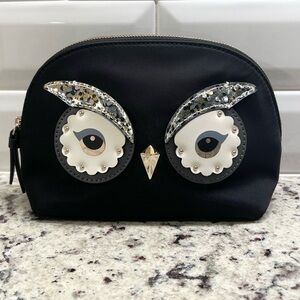 Kate Spade Small Owl Cosmetic Case EUC